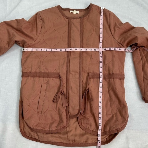 Promesa Large Mauve Pink Slow Lane Quilted Drawstring Zip Up Jacket - Picture 12 of 16